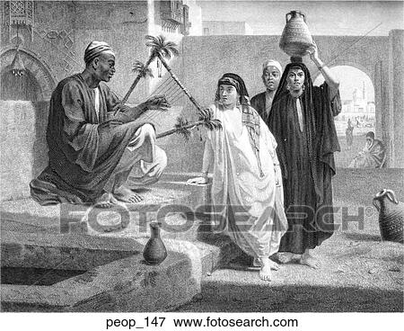 Stock Illustration - "Song of the Nubian Slave" from the picture by W. Roffe. Fotosearch