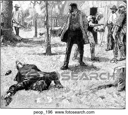 Stock Illustration - The death of outlaw bushranger Daniel Morgan. Fotosearch