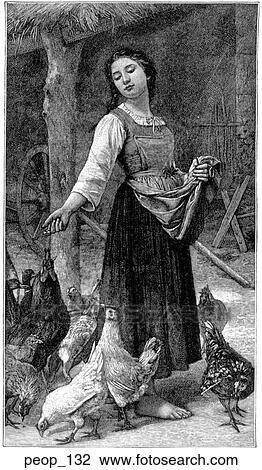 "The Farmer`s Daughter" from the picture by Elizabeth J. Gardner View Large Illustration Drawing - "The Farmer`s Daughter" from the picture by Elizabeth J. Gardner. Fotosearch