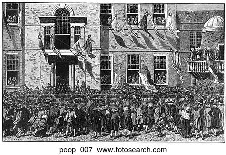 The Reading of the Declaration of Independence View Large Illustration Stock Illustration - The Reading of the Declaration of Independence. Fotosearch