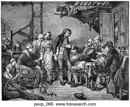 "The Village Betrothal" from a painting by Jean-Louis Greuze View Large Illustration Stock Illustration - "The Village Betrothal" from a painting by Jean-Louis Greuze. Fotosearch