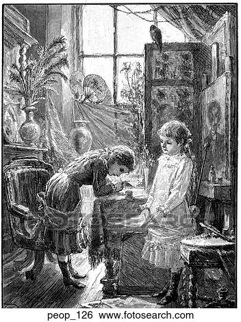 Two girls writing letters View Large Illustration Stock Illustration - Two girls writing letters. Fotosearch