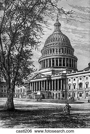 米国の 国会議事堂 建物 ワシントン D C イラスト Castl6 Fotosearch