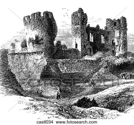 Stock Illustration - Caerphilly Castle, Wales. Fotosearch