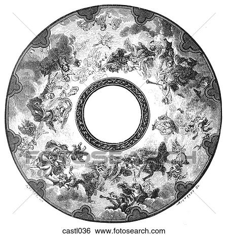 Stock Illustration - Ceiling of the Paris Opera House. Fotosearch