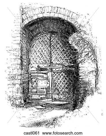 Chepstow Castle Gate Door, Wan College Chapel, Oxford, England View Large Illustration Clip Art - Chepstow Castle Gate Door, Wan College Chapel, Oxford, England. Fotosearch