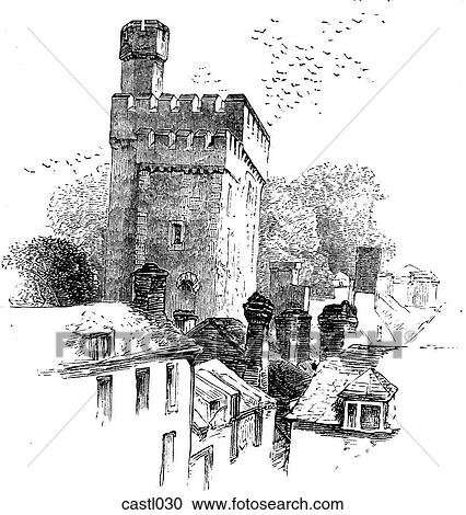 Curthose Tower, Wales View Large Illustration Clipart - Curthose Tower, Wales. Fotosearch