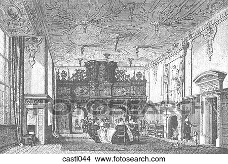 Stock Illustration - Dining Room, Crewe Hall, England. Fotosearch