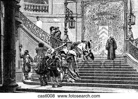 French Palace, interior staircase View Large Illustration Stock Illustration - French Palace, interior staircase. Fotosearch