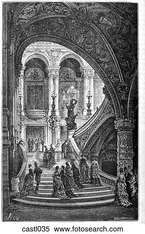 Stock Illustration - Grand Staircase of the Paris Opera House. Fotosearch
