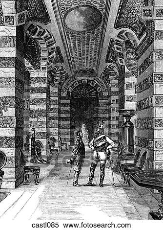 Stock Illustration - Hall of Shells, The New Palace, Potsdam. Fotosearch