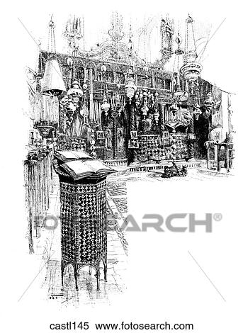 Interior of the Convent Chapel, Convent of St. Catherine, Sinai View Large Illustration Stock Illustration - Interior of the Convent Chapel, Convent of St. Catherine, Sinai. Fotosearch
