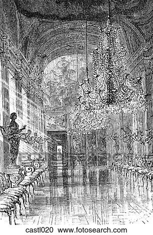 Italian Banquet Hall View Large Illustration Clipart - Italian Banquet Hall. Fotosearch