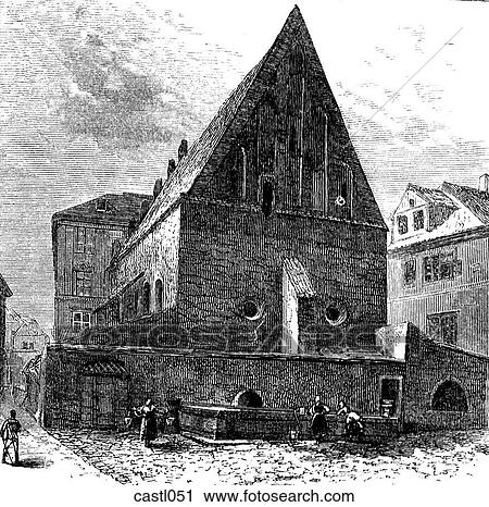 Old Jewish Synagogue, Prague View Large Illustration Clip Art - Old Jewish Synagogue, Prague. Fotosearch