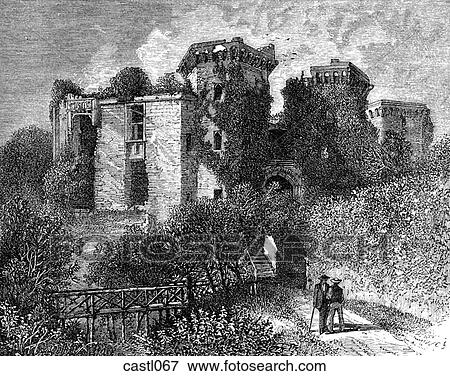 Raglan Castle, Wales View Large Illustration Stock Illustration - Raglan Castle, Wales. Fotosearch