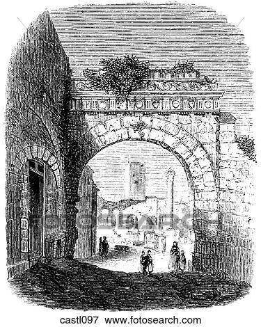 Stock Illustration - Roman Theater at Arles, France. Fotosearch