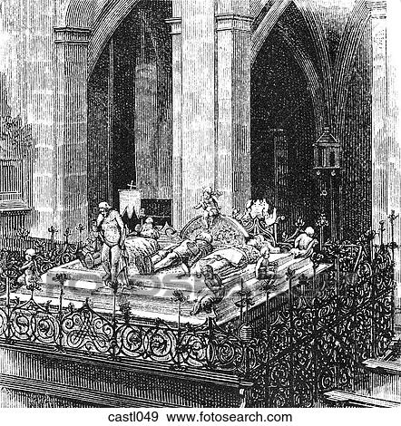 Stock Illustration - Royal Mausoleum in the Cathedral of St. Vitus, Prague. Fotosearch