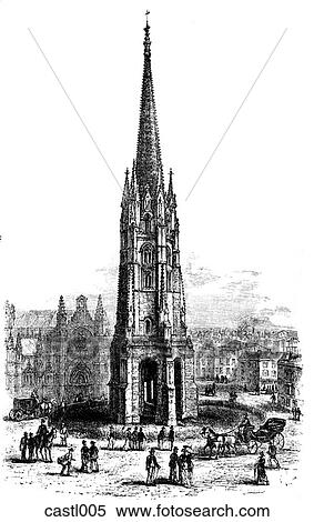 Stock Illustration - St. Michel`s Tower, Bordeaux, France. Fotosearch