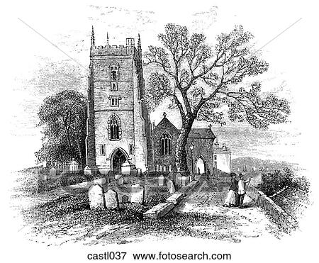Stock Illustration - St. Woollos Church, England. Fotosearch