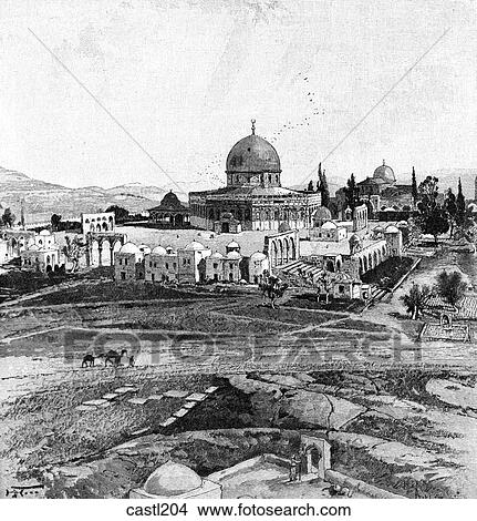 Summit of Mount Moriah, Jerusalem View Large Illustration Stock Illustration - Summit of Mount Moriah, Jerusalem. Fotosearch