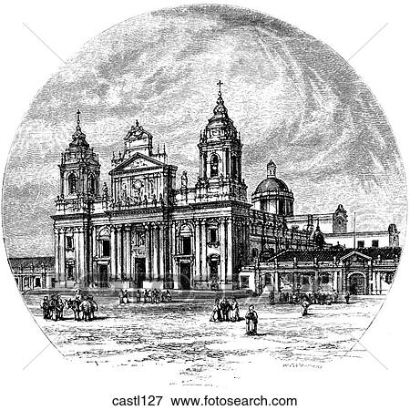 The Cathedral, Guatemala View Large Illustration Stock Illustration - The Cathedral, Guatemala. Fotosearch
