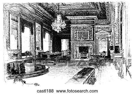Stock Illustration - The Cedar Room in the Skinners` Hall, London, England. Fotosearch