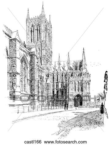 The Central Tower and the Gallilee Porch, Lincoln Cathedral, England View Large Illustration Stock Illustration - The Central Tower and the Gallilee Porch, Lincoln Cathedral, England. Fotosearch