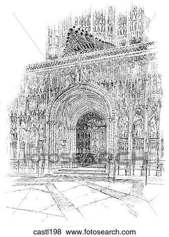 Stock Illustration - The Choir Screen, York Cathedral, England. Fotosearch