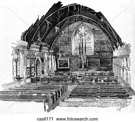 The Great School Room, Uppingham, England View Large Illustration Clip Art - The Great School Room, Uppingham, England. Fotosearch