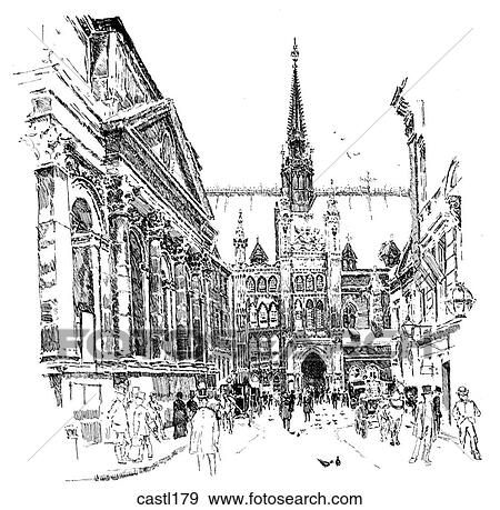 Stock Illustration - The Guildhall, London, England. Fotosearch