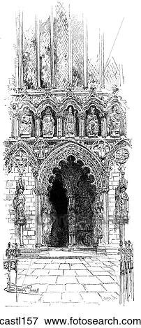 The Main Doorway in the West Front, Lichfield Cathedral, England View Large Illustration Stock Illustration - The Main Doorway in the West Front, Lichfield Cathedral, England. Fotosearch
