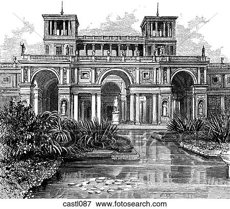 The Orangerie, Potsdam View Large Illustration Stock Illustration - The Orangerie, Potsdam. Fotosearch