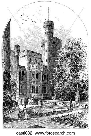 Drawing - The Tower, Babelsberg, Germany. Fotosearch