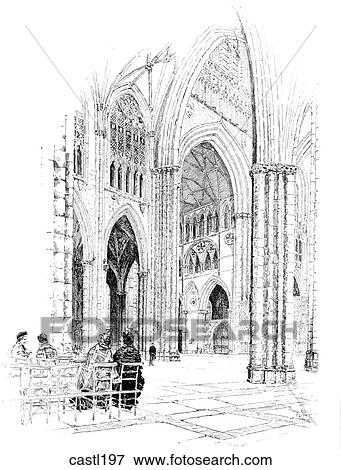 The Transept, Seen from the Nave, York Cathedral, England View Large Illustration Stock Illustration - The Transept, Seen from the Nave, York Cathedral, England. Fotosearch