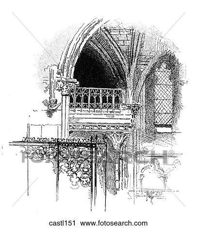 Watching Gallery over the Sacristy Door, Lichfield Cathedral, England View Large Illustration Clip Art - Watching Gallery over the Sacristy Door, Lichfield Cathedral, England. Fotosearch