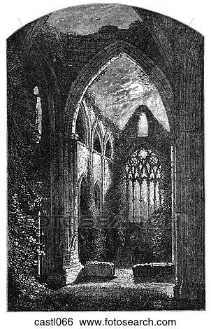West Window, Tintern Abbey, Wales View Large Illustration Stock Illustration - West Window, Tintern Abbey, Wales. Fotosearch