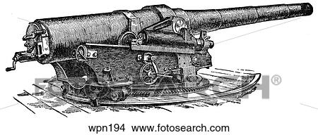 Stock Illustration - 8-Inch Naval Gun from the USS Baltimore, Late 19th Century. Fotosearch