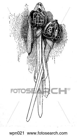 Clip Art - A Pair of Scottish Broadswords. Fotosearch