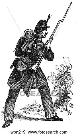Stock Illustration - A Soldier in the 69th New York Regiment, American Civil War. Fotosearch