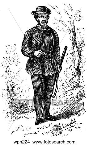 Stock Illustration - A Soldier in the Burnside Riflemen, American Civil War. Fotosearch