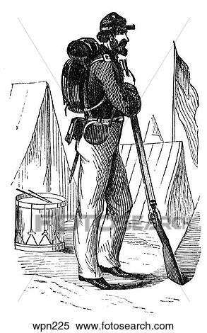 Stock Illustration - A Soldier in the New York State Militia, American Civil War. Fotosearch