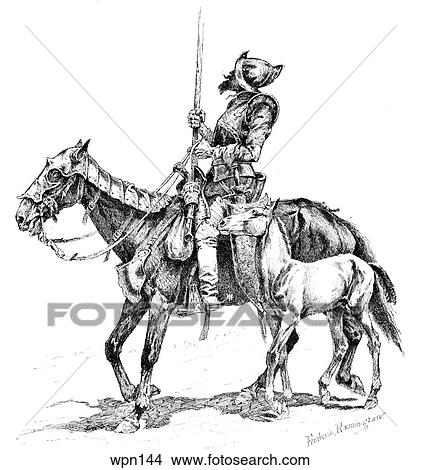 A Spanish Conquistadore. Illustration by Frederic Remington View Large Illustration Stock Illustration - A Spanish Conquistadore. Illustration by Frederic Remington. Fotosearch