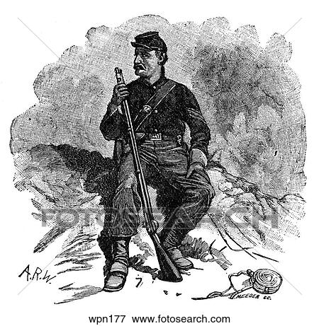 A Union Skirmisher, During the American Civil War View Large Illustration Stock Illustration - A Union Skirmisher, During the American Civil War. Fotosearch