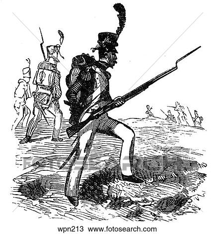 Drawing - American Soldier of the 1820s. Fotosearch