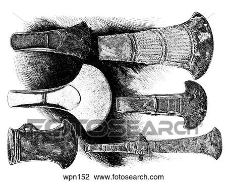 Battle Axe Blades, Ireland View Large Illustration Drawing - Battle Axe Blades, Ireland. Fotosearch