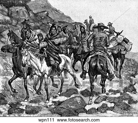 Cowboys and Indians Meeting. Illustration by Frederic Remington View Large Illustration Clip Art - Cowboys and Indians Meeting. Illustration by Frederic Remington. Fotosearch