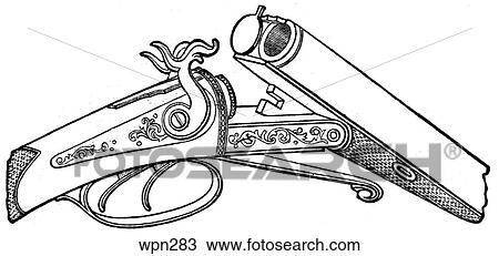 Drawing - Early Breech-Loader. Fotosearch