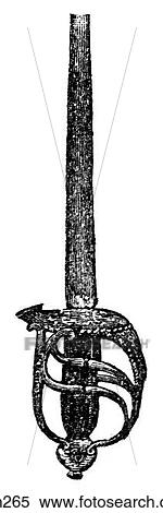 English Sword handle, c. 1650 View Large Illustration Stock Illustration - English Sword handle, c. 1650. Fotosearch