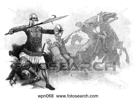 Stock Illustration - Foot Soldier at Poitiers, 1356. Fotosearch