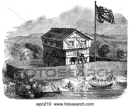 Fort in the American West, c. 1780 View Large Illustration Clipart - Fort in the American West, c. 1780. Fotosearch
